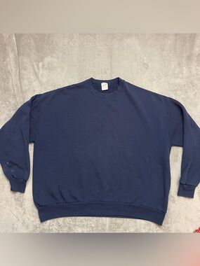 Vintage Jerzees Sport Sweatshirt Mens 3XL Blue Crewneck Made In USA 80s 90s